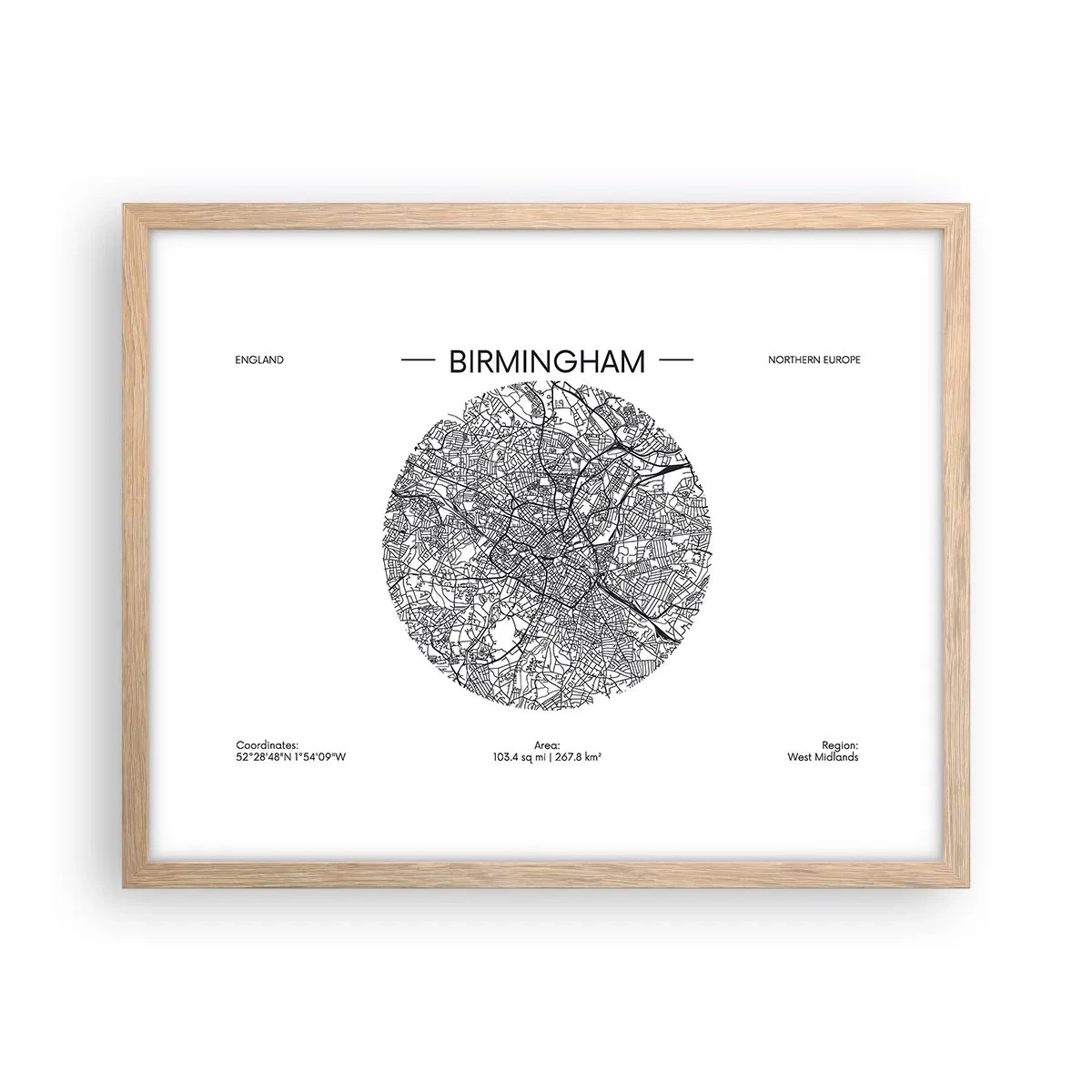 Poster in cornice rovere chiaro - Anatomia di Birmingham - 50x40 cm