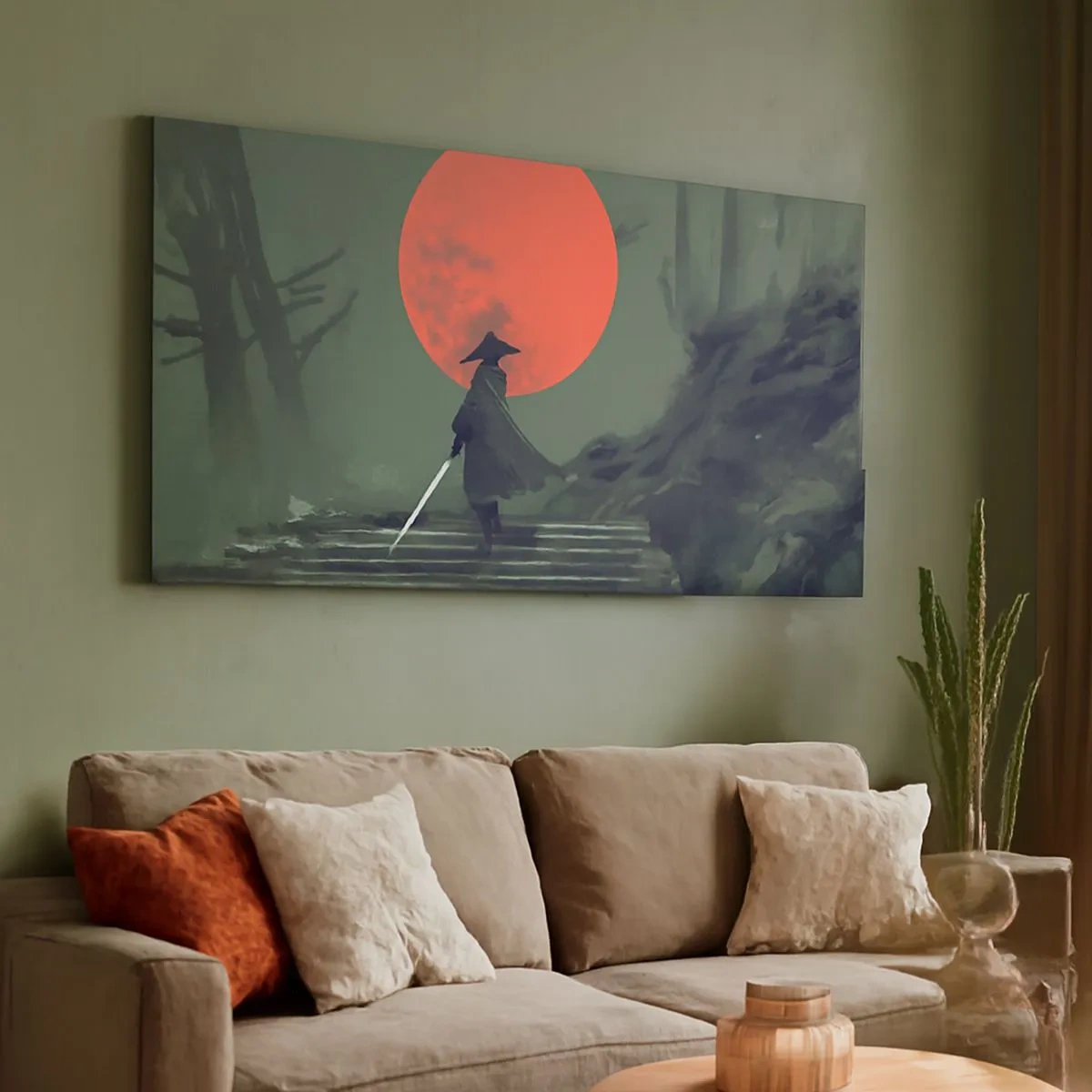 Quadro su tela - Stampe su Tela - Il guerriero della luna rossa - 100x40 cm