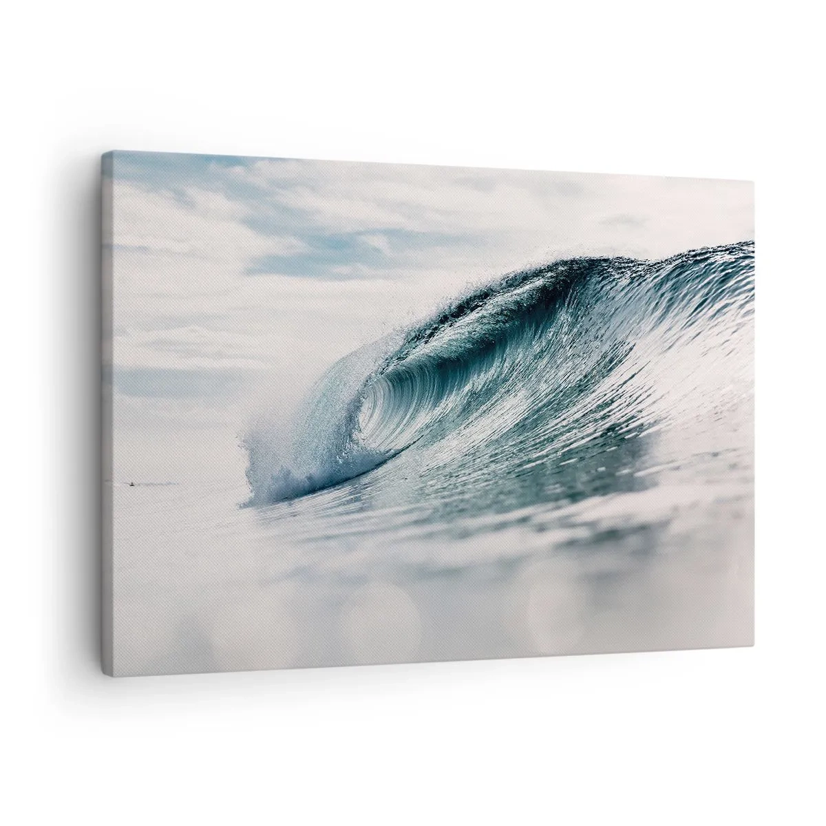 Quadro su tela - Stampe su Tela - Un'onda del mare catturata in un momento dinamico contro il cielo - 70x50cm - Cima d'acqua - Decorazione murale moderna per soggiorno e camera da letto ARTTOR