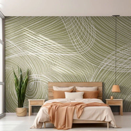 Fotomurali Standard Eco - Astrazione intricata in bianco - Boho, Minimalismo, Pezzo - 250x175 cm