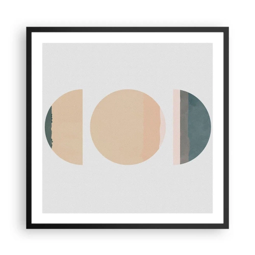 Poster in cornice nera - Un cerchio dopo l'altro - 60x60 cm