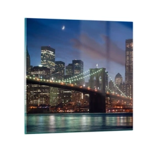 Quadro su vetro - Notte illuminata - 70x70 cm