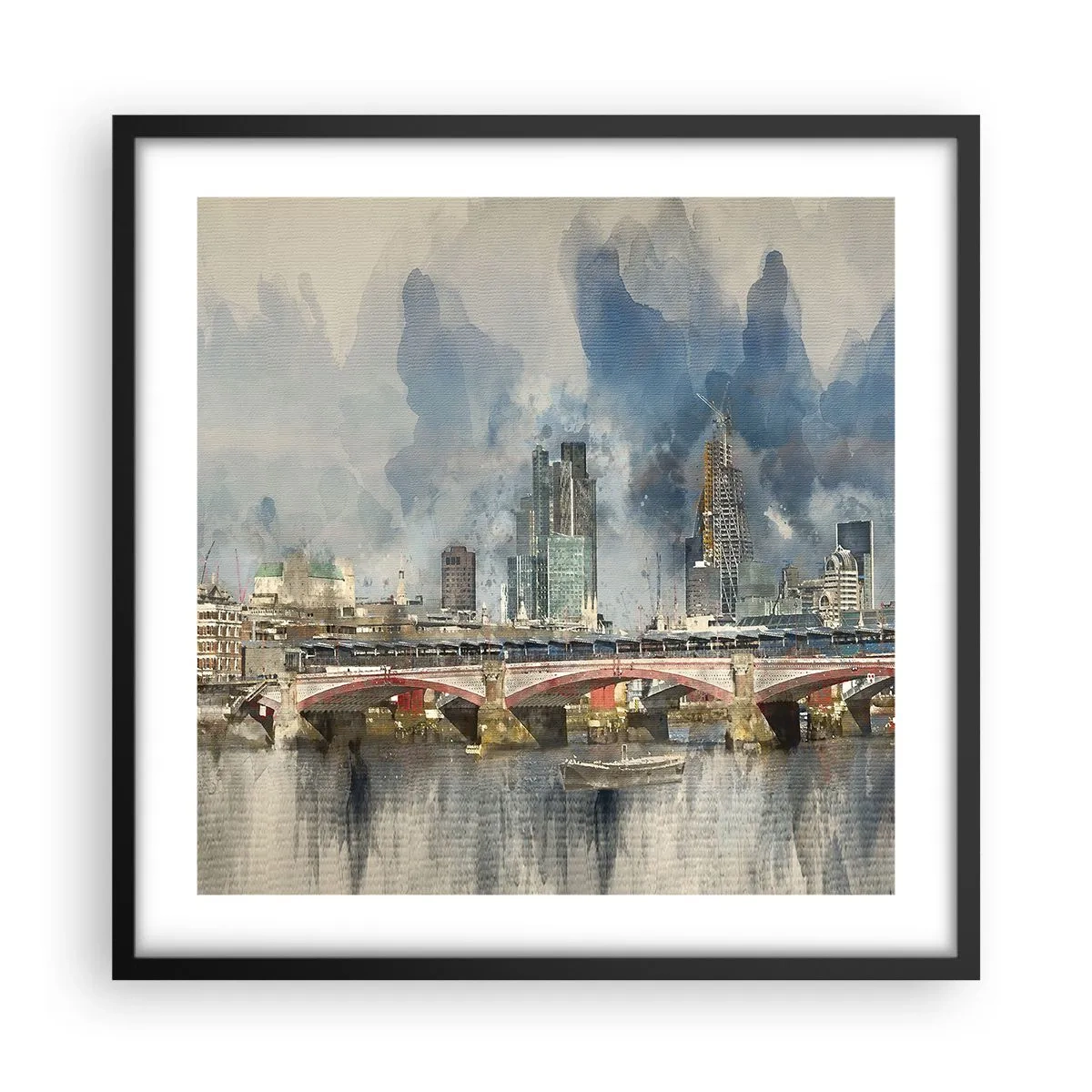 Poster in cornice nera - Londra in tutta la sua bellezza - 50x50 cm