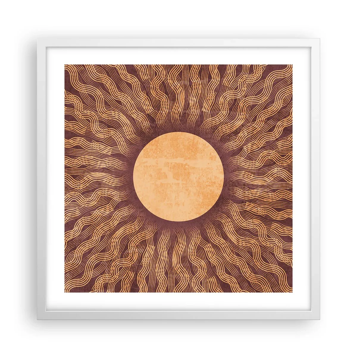 Poster in cornice bianca - L'icona del sole - 50x50 cm