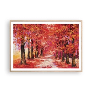 Poster in cornice rovere chiaro - Impressione d'autunno - 100x70 cm