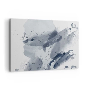 Quadro su tela - Stampe su Tela - Macchie astratte nelle tonalità del blu su uno sfondo chiaro - 120x80cm - Studio della natura dell'acqua - Decorazione murale moderna per soggiorno e camera da letto ARTTOR