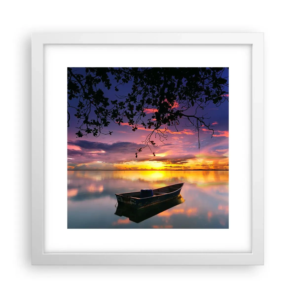 Poster in cornice bianca - Ti sembra di essere sospeso nel cielo... - 30x30 cm