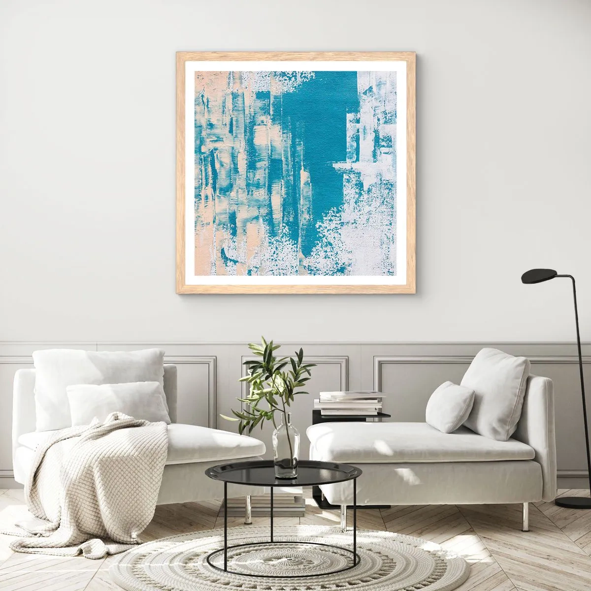 Poster in cornice rovere chiaro - Attraverso il ghiaccio - 40x40 cm