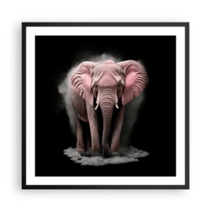 Poster in cornice nera - Non pensare all'elefante rosa! - 60x60 cm
