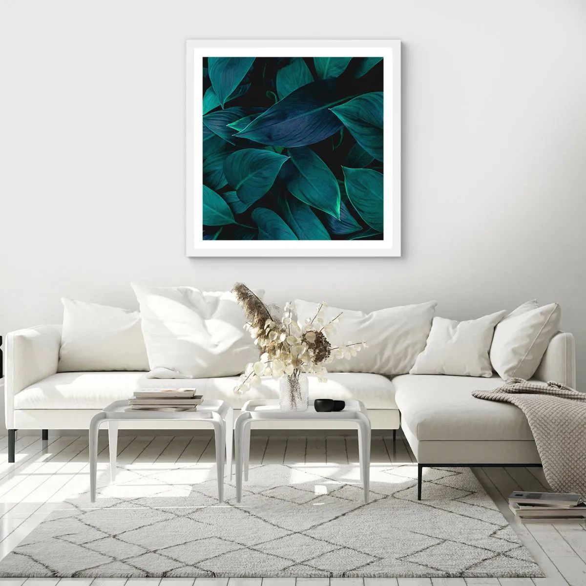 Poster in cornice bianca - Il verde puro - 40x40 cm