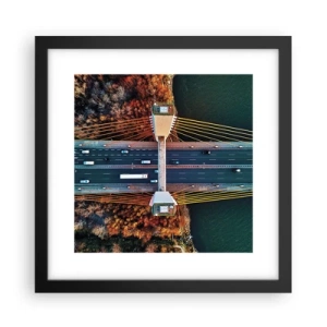 Poster in cornice nera - Oltre il fiume, oltre il bosco - 30x30 cm