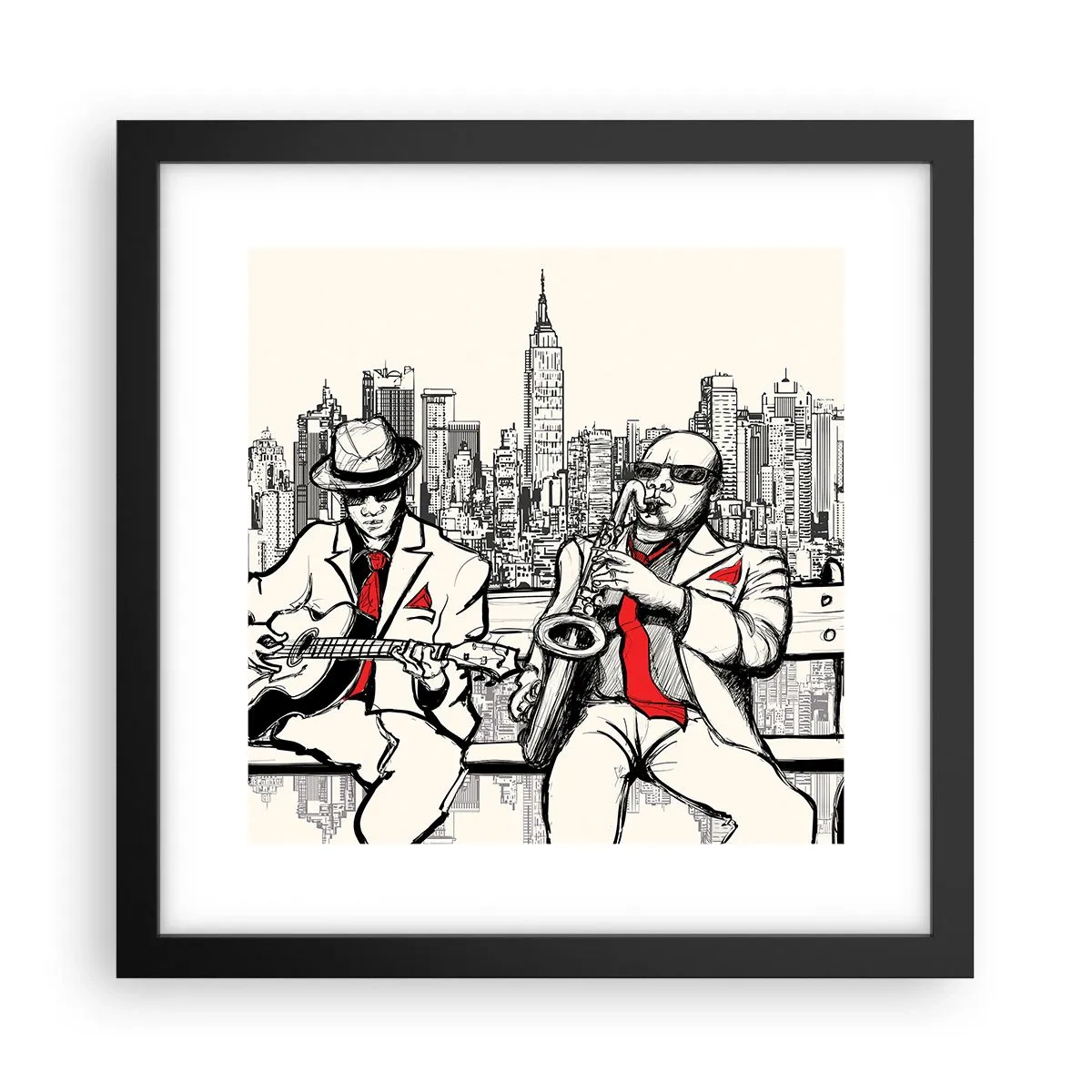 Poster in cornice nera - Improvvisare a New York - 30x30 cm
