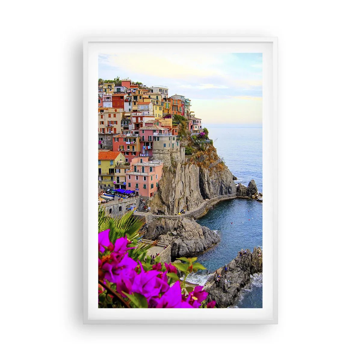 Poster in cornice bianca - La città che ride - 61x91 cm
