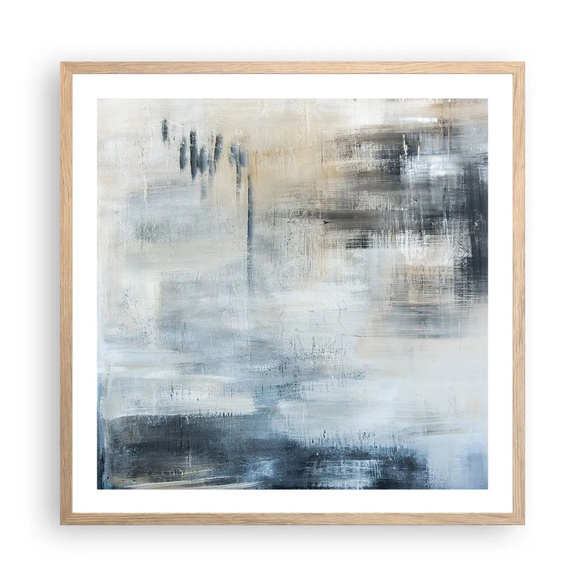Poster in cornice rovere chiaro - Coperti dal blu - 60x60 cm