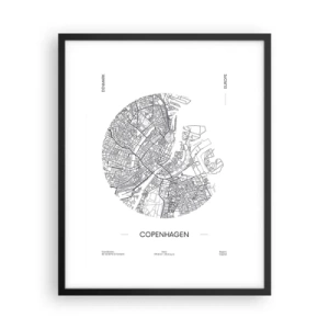 Poster in cornice nera - Anatomia di Copenaghen - 40x50 cm