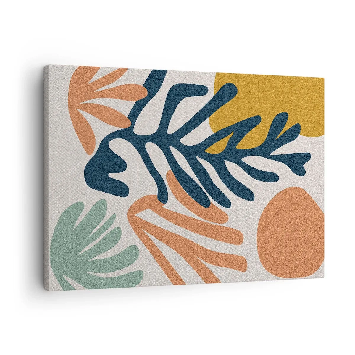 Quadro su tela - Stampe su Tela - Foglie colorate in stile astratto - 70x50cm - Mare di coralli - Decorazione murale moderna per soggiorno e camera da letto ARTTOR