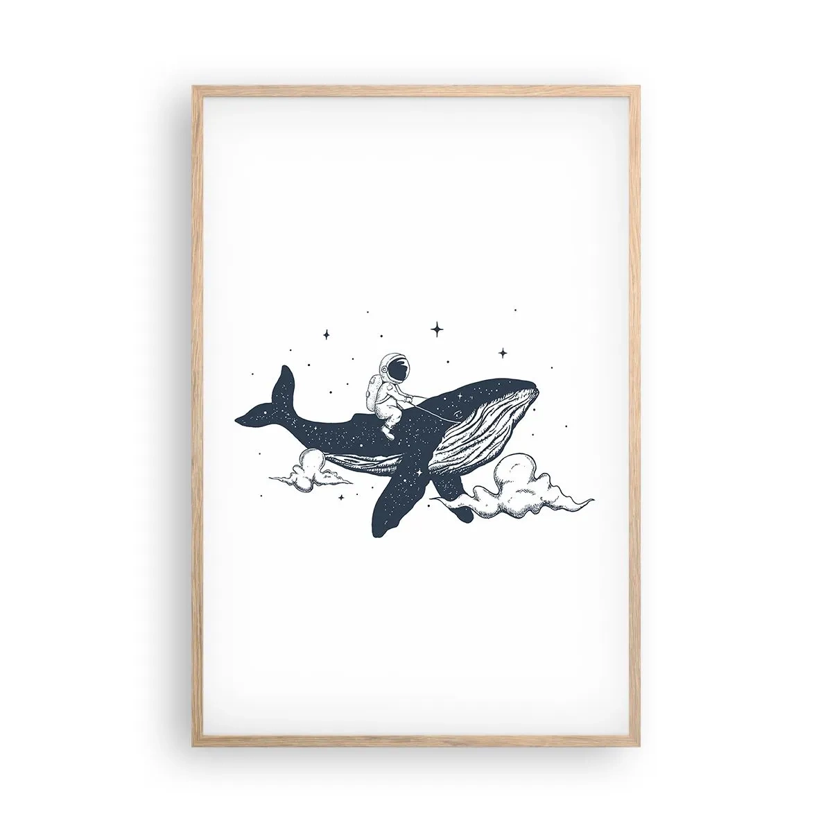 Poster in cornice rovere chiaro - Avventura nello spazio - 61x91 cm