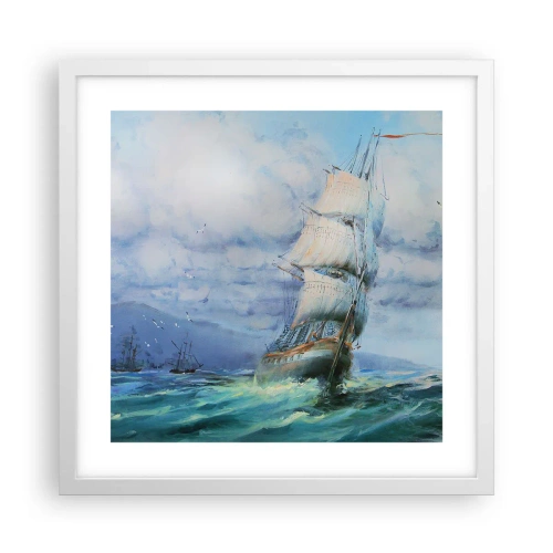 Poster in cornice bianca - Con il vento in favore - 40x40 cm