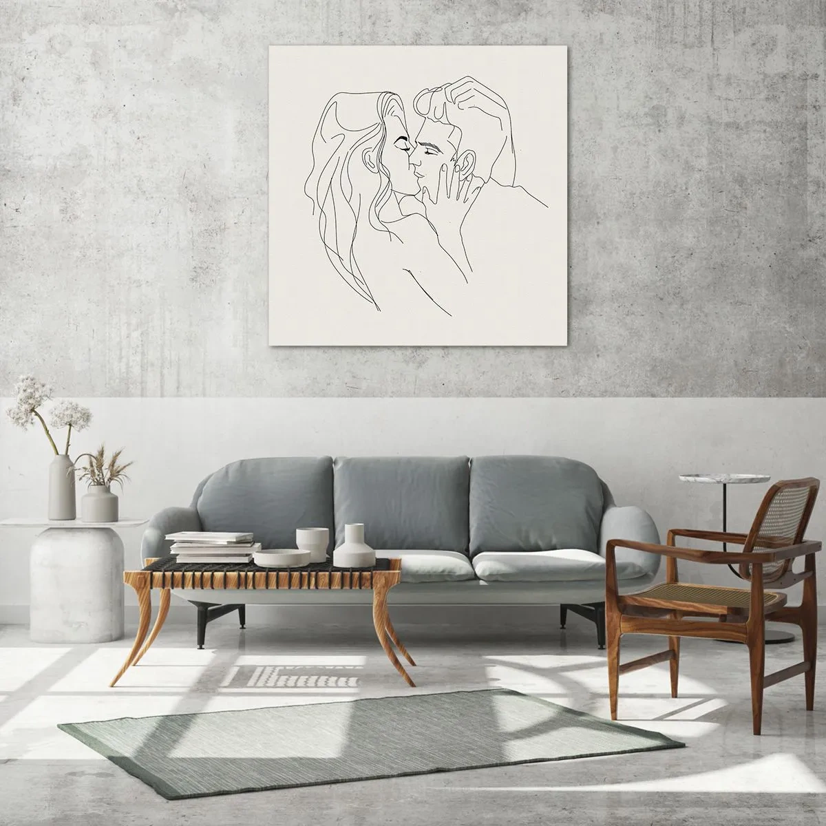 Quadro su vetro - Intrecciati dal sentimento - 70x70 cm