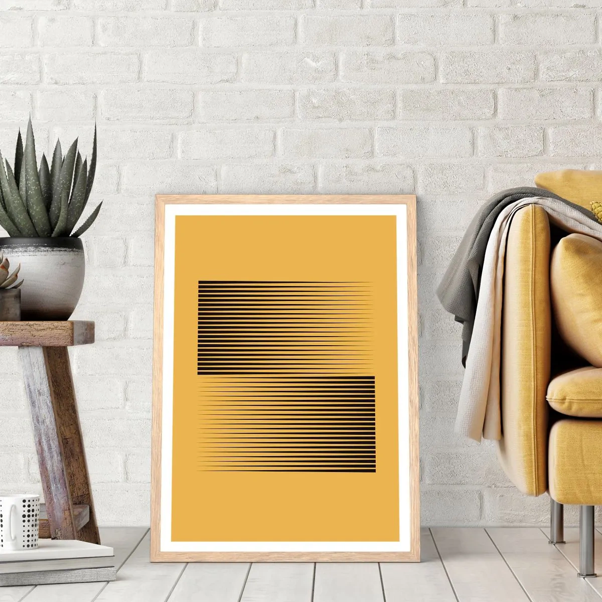 Poster in cornice rovere chiaro - La quadratura degli opposti - 70x100 cm