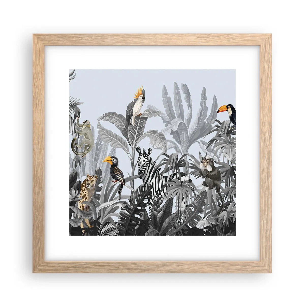 Poster in cornice rovere chiaro - Favola africana - 30x30 cm