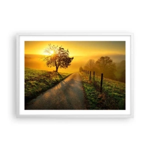 Poster in cornice bianca - Pomeriggio di miele - 70x50 cm