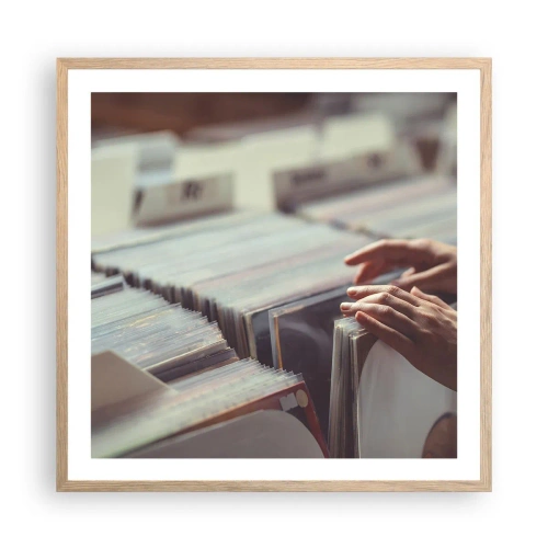 Poster in cornice rovere chiaro - Alla ricerca di emozioni - 60x60 cm