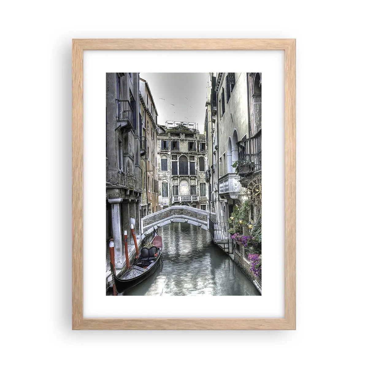 Poster in cornice rovere chiaro - Da secoli in silenziosa riflessione - 30x40 cm