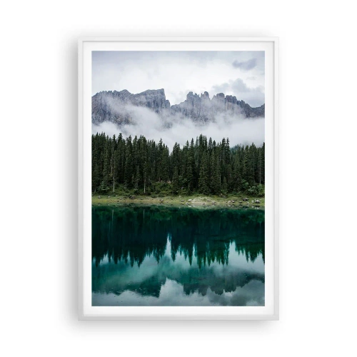 Poster in cornice bianca - Silenzio, non svegliamo l'acqua che dorme... - 70x100 cm