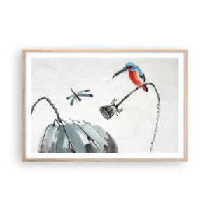 Poster in cornice rovere chiaro - La vita del prato - 91x61 cm