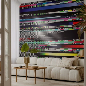 Fotomurali Premium Canvas - Linee colorate e pixel in stile astratto - 100x70cm - Immagine di prova della realtà - Decorazione murale moderna per soggiorno e camera da letto ARTTOR