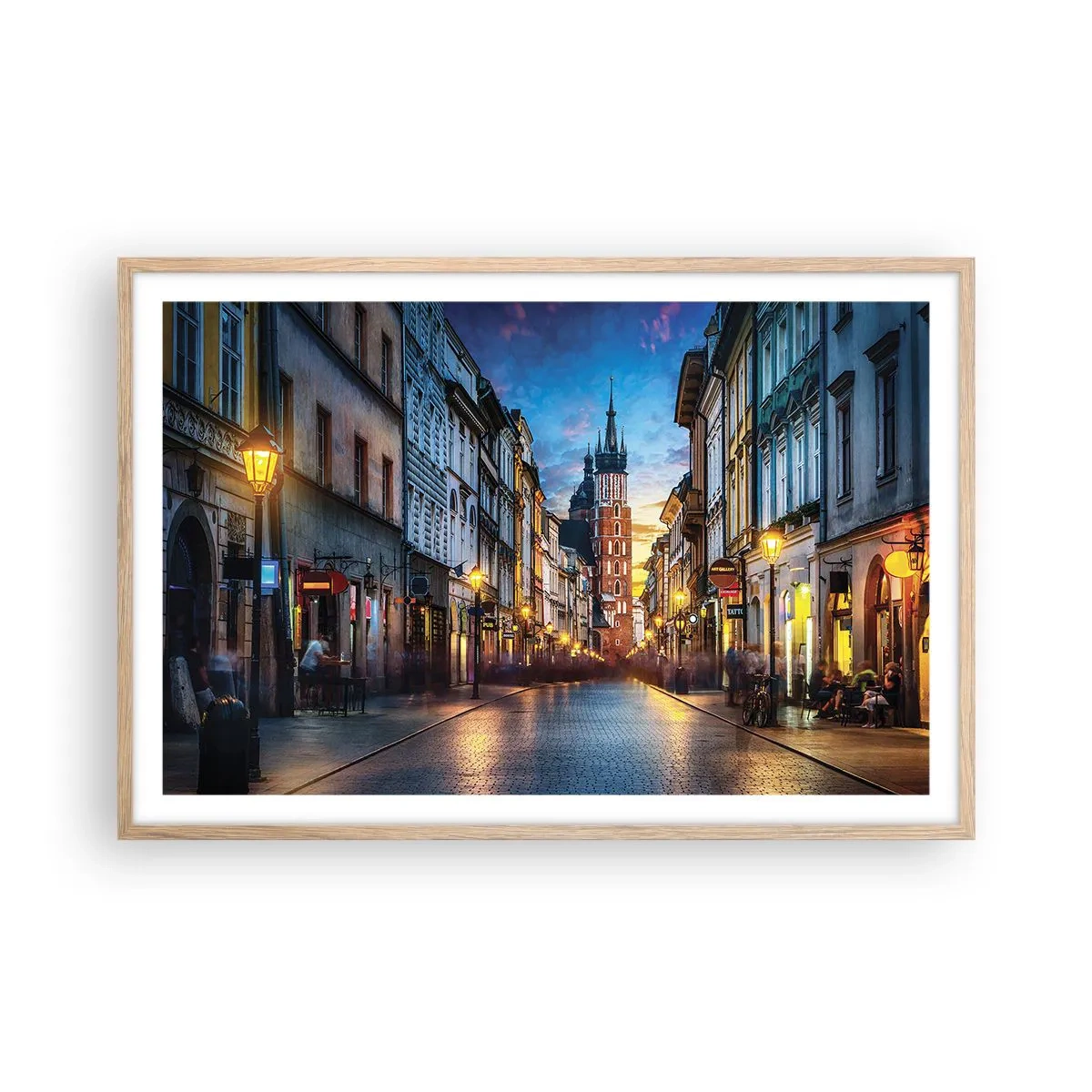 Poster in cornice rovere chiaro - La magia di Cracovia - 91x61 cm