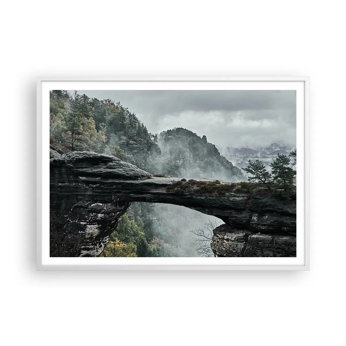 Poster in cornice bianca - Qui inizia l'avventura - 100x70 cm