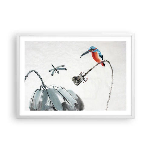 Poster in cornice bianca - La vita del prato - 70x50 cm