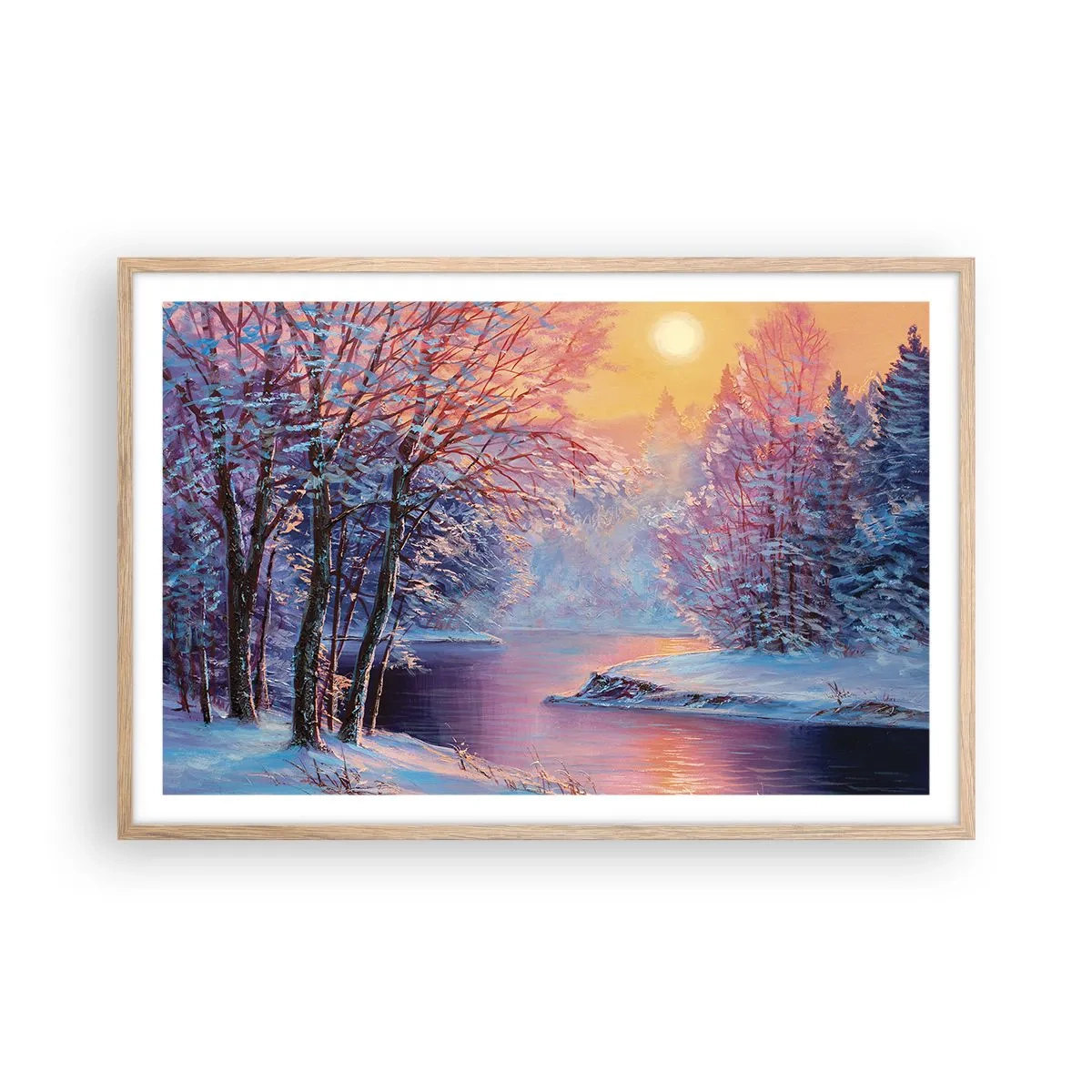 Poster in cornice rovere chiaro - I colori dell'inverno - 91x61 cm