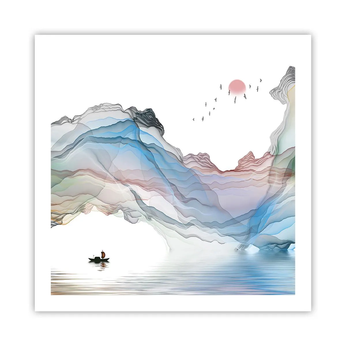 Poster - Verso i monti di cristallo - 60x60 cm
