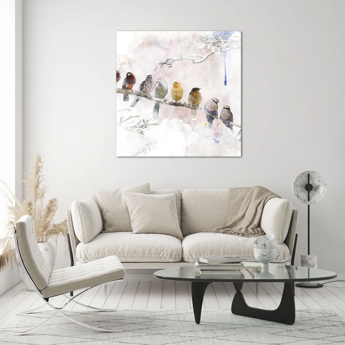 Quadro su vetro - Incontro alato - 30x30 cm