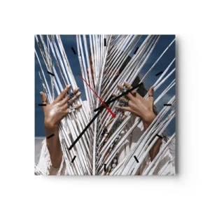 Orologio da parete - Orologio in Vetro - La ragazza dello sciamano? - 40x40 cm