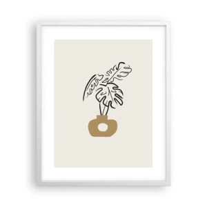 Poster in cornice bianca - Monstera: ornamento della casa - 40x50 cm