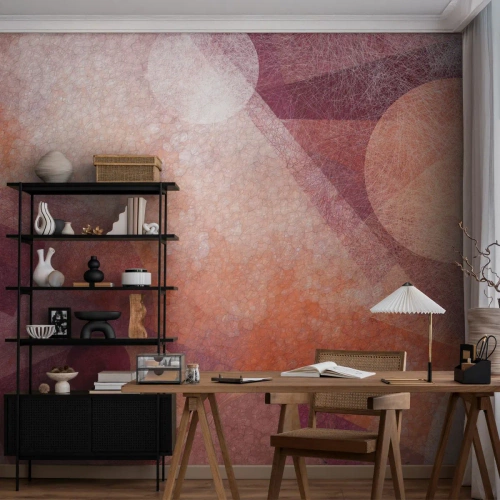 Fotomurali Premium Canvas - Trasformazioni geometriche in rosa - Astrazione, Pezzo, Modello moderno - 250x175 cm