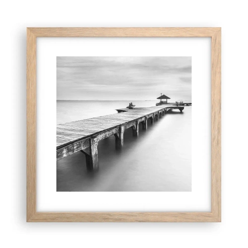 Poster in cornice rovere chiaro - Sempre più lontano. - 30x30 cm