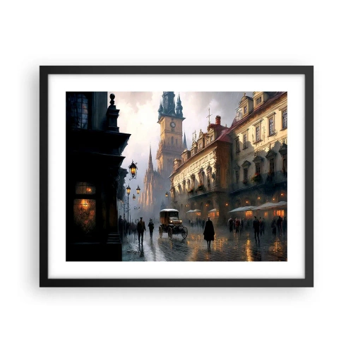 Poster in cornice nera - Il fascino delle sere di Praga - 50x40 cm