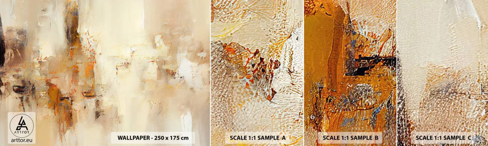 Campione di Fotomurale Adesivo Deluxe Sticker - L'anima dell'ambra - Astrazione, Pezzo, Minimalismo - 100x30 cm