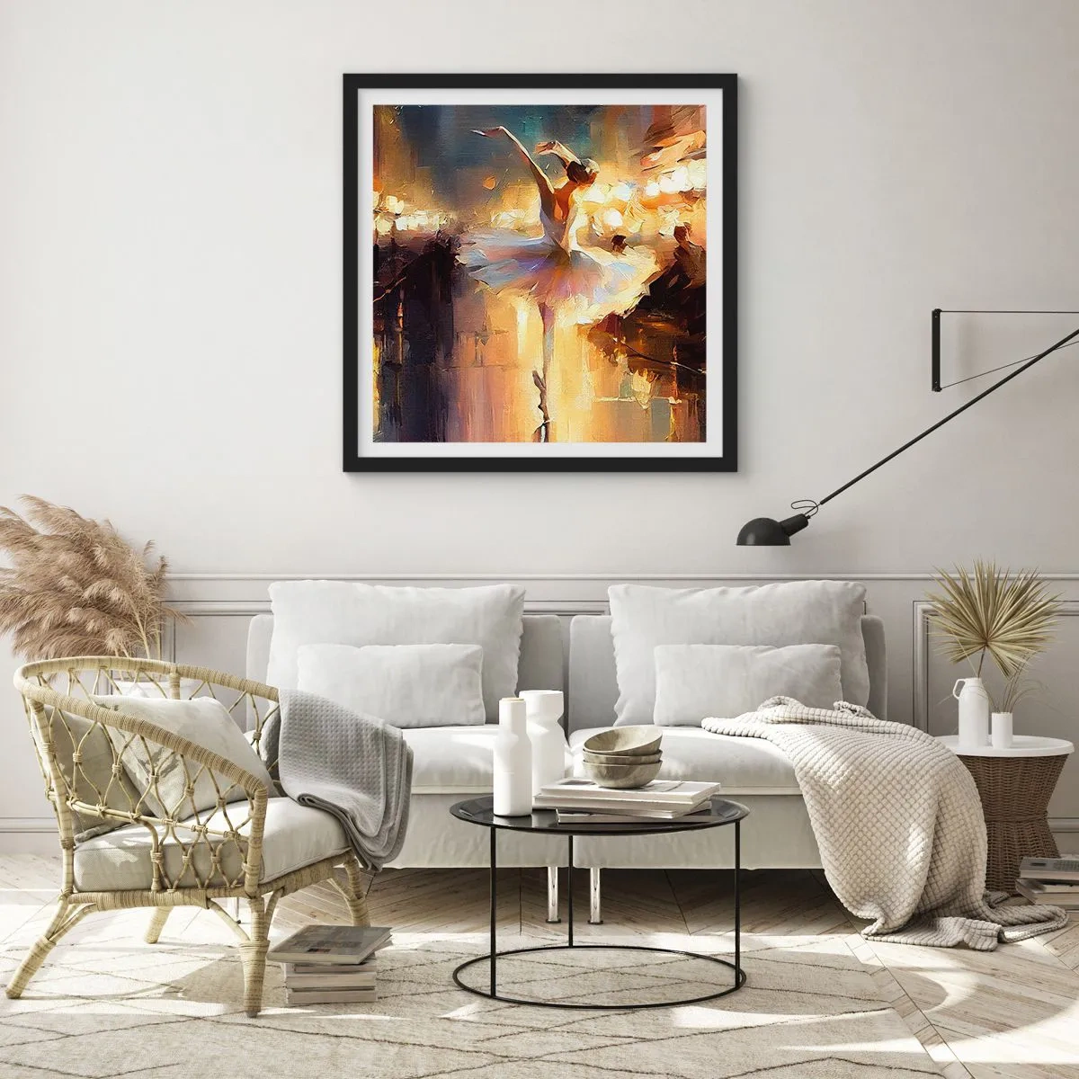 Poster in cornice nera - Miracolo nella strada - 40x40 cm