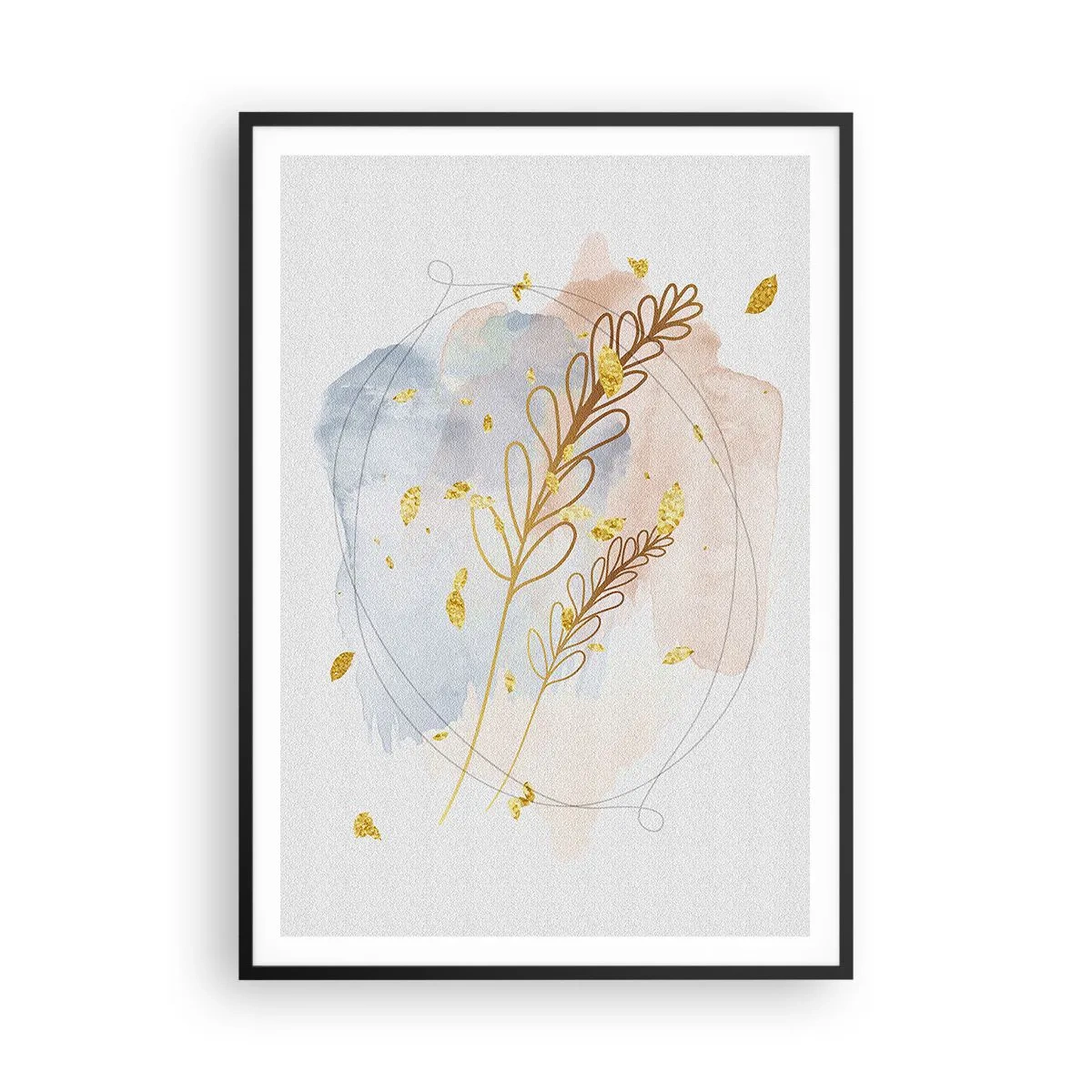 Poster in cornice nera - Soffio d'oro - 70x100 cm