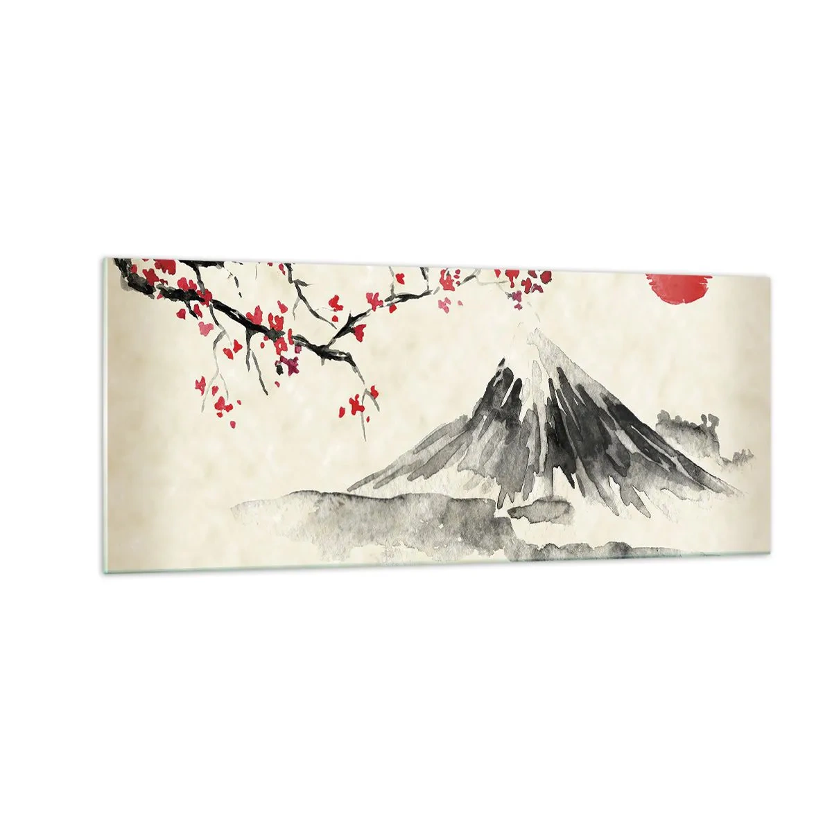 Quadro su vetro - Amore per il Giappone - 100x40 cm