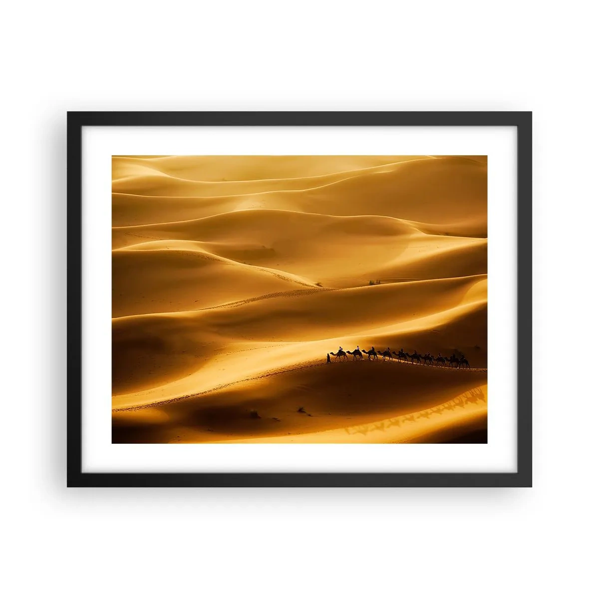Poster in cornice nera - La carovana sulle onde del deserto - 50x40 cm