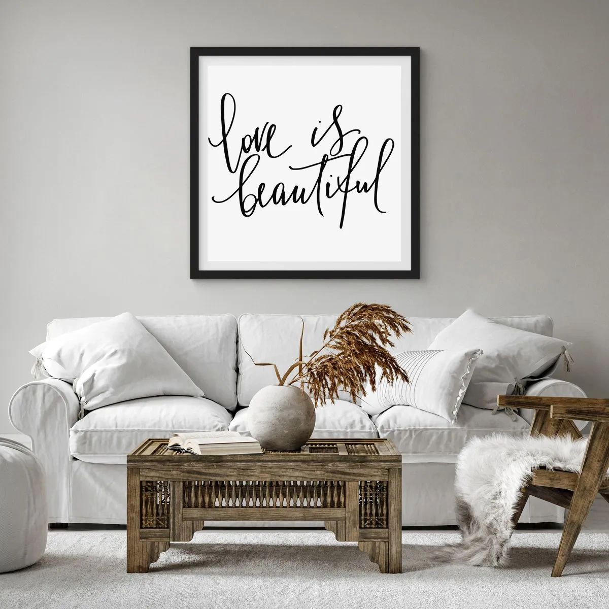 Poster in cornice nera - Leggi e ripeti - 50x50 cm