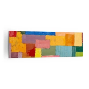 Quadro su tela - Stampe su Tela - Rettangoli astratti colorati in diverse tonalità - 160x50cm - Ognuno diverso, tutti colorati - Decorazione murale moderna per soggiorno e camera da letto ARTTOR