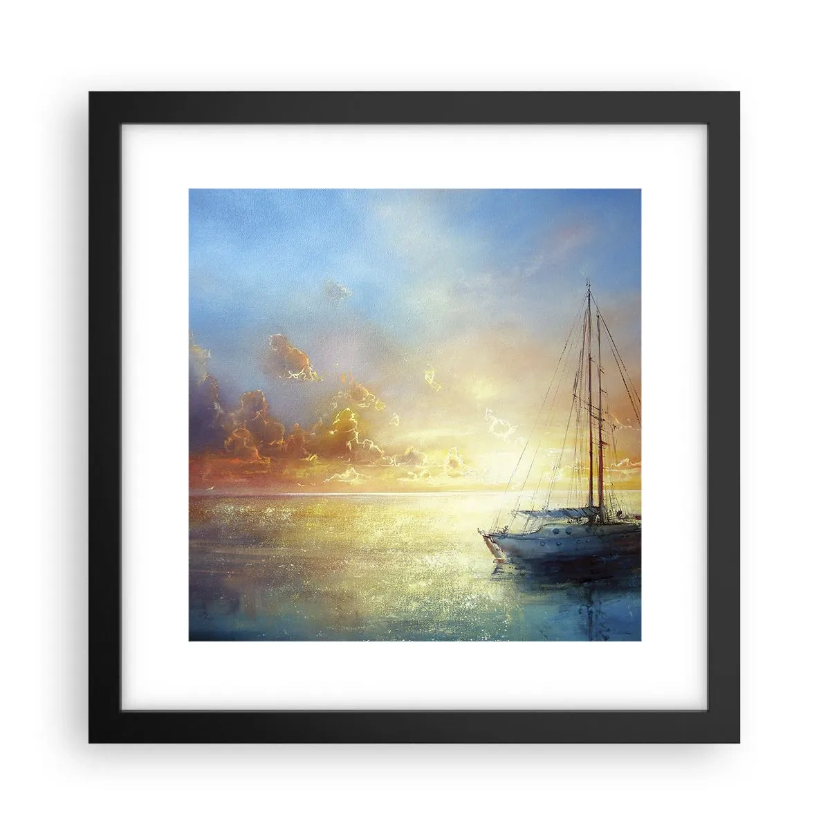 Poster in cornice nera - Nella baia dorata - 30x30 cm